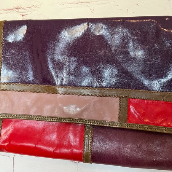 80's Leather Colorblock Shoulder Purse - Palizzio - Picture 2 of 6